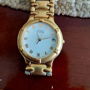 New Esquire Watch Gold Stainless Steel Back Swiss Quartz Movement Water Resistan